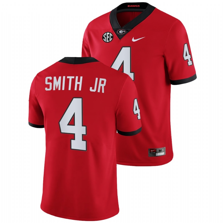 Georgia Bulldogs Men's NCAA Nolan Smith #4 Red Block Number Font 2022 Chick-fil-A College Football Jersey HGY1549TY